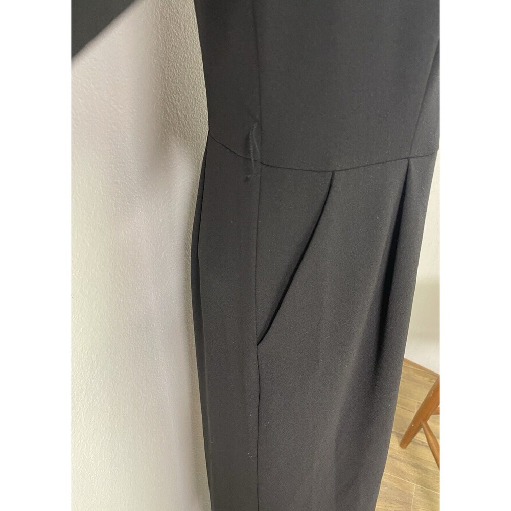 Calvin Klein Womens Jumpsuit Pleated Front 3/4 Bell Sleeve Wide Leg Pockets Sz 6 - Picture 6 of 16